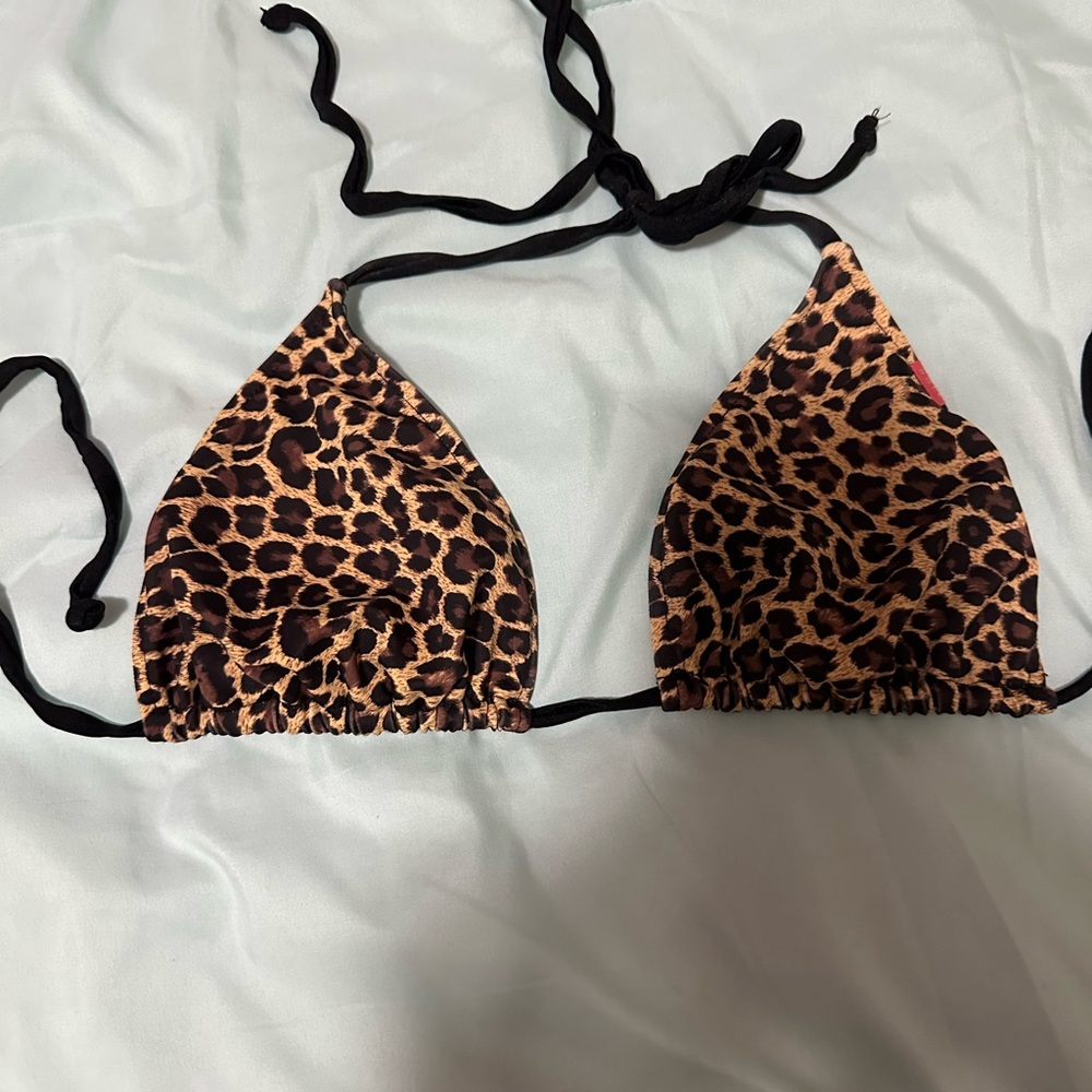 Doll leopard large triangle bikini top